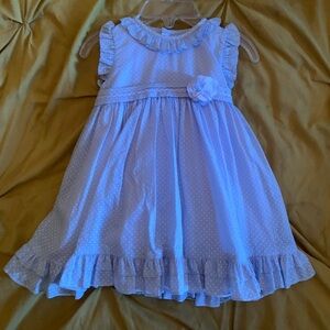 Luli & Me Light Blue Polka Dot Dress with Ruffles